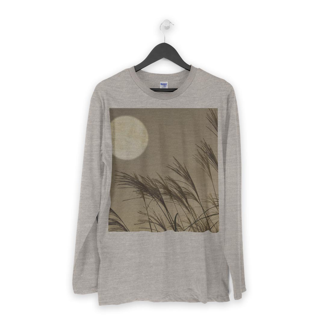 ロング tシャツ メンズ 長袖 ホワイト グレー デザイン XS S M L XL 2XL Tシャツ ティーシャツ T shirt long sleeve 003409 写真　景色　風景