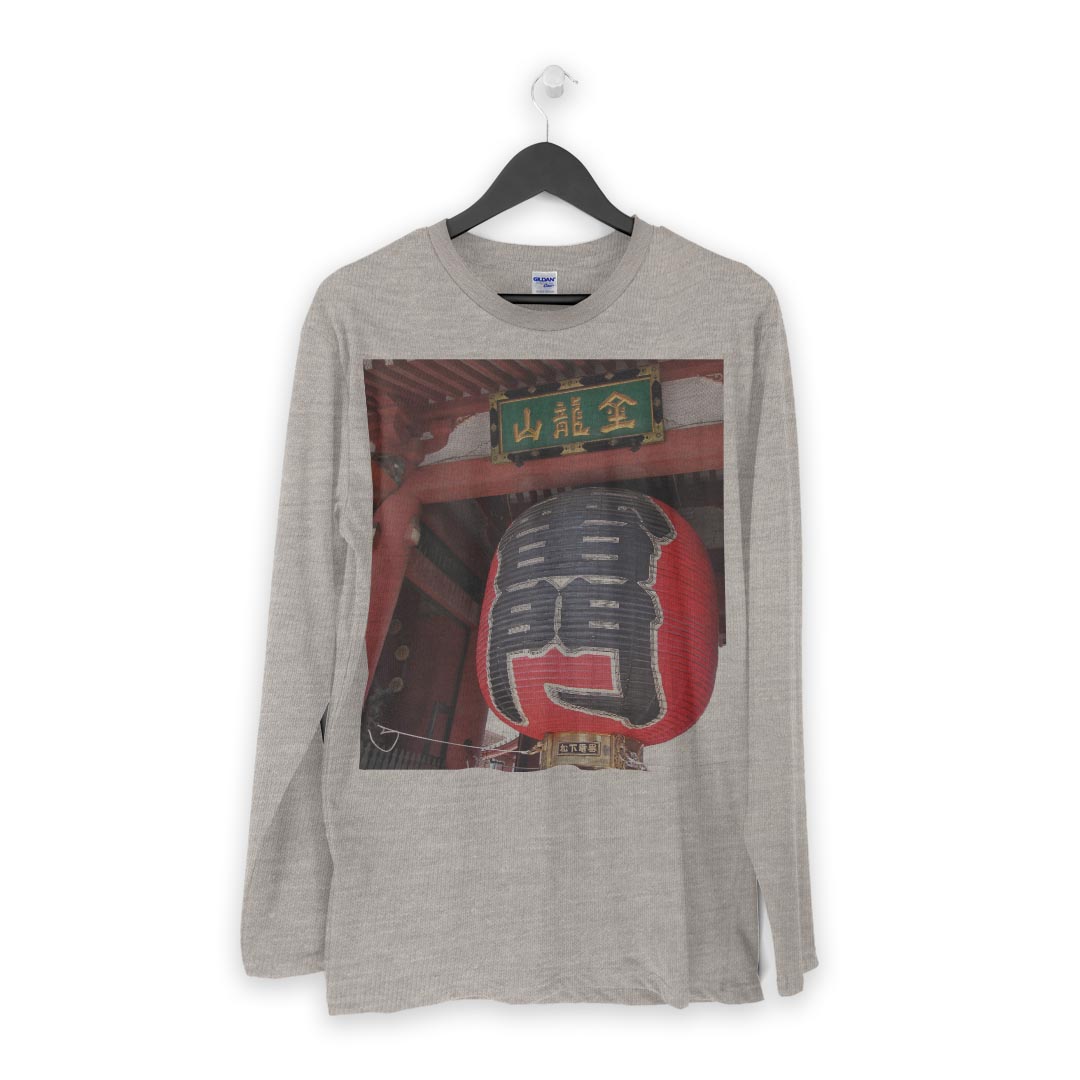 ロング tシャツ メンズ 長袖 ホワイト グレー デザイン XS S M L XL 2XL Tシャツ ティーシャツ T shirt long sleeve 003522 写真　日本　景色