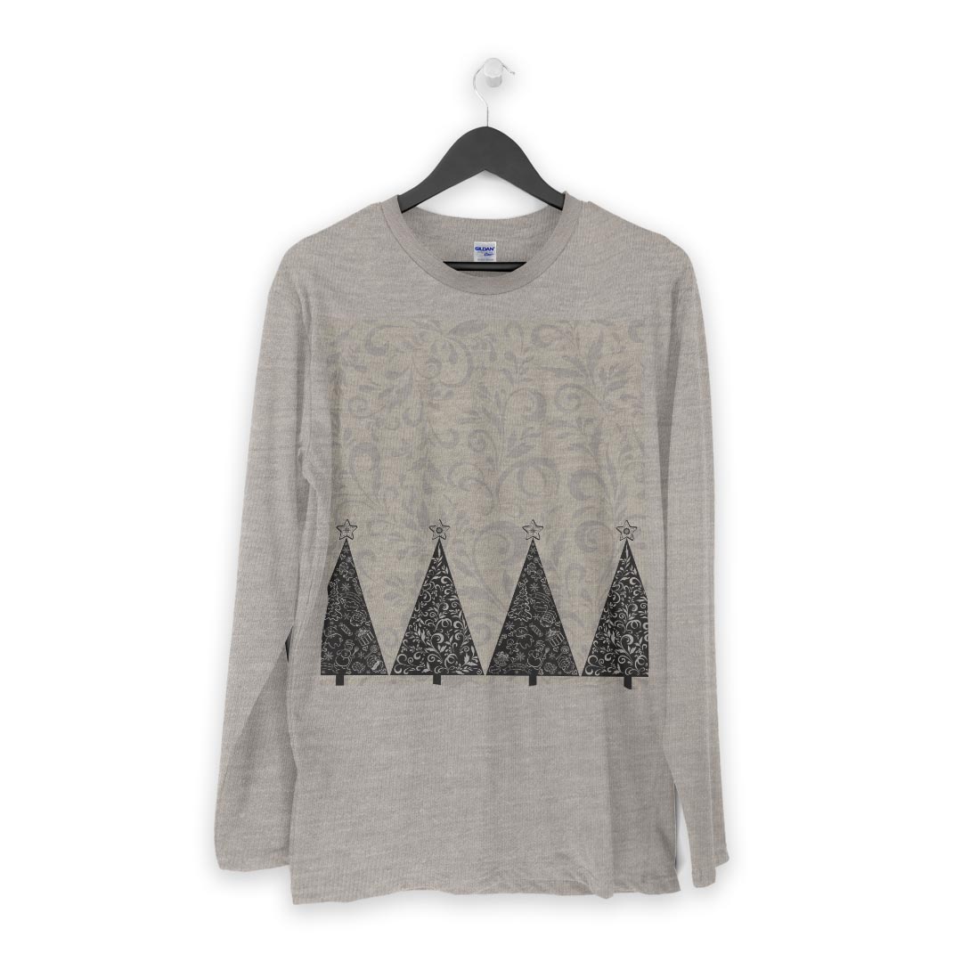 ロング tシャツ メンズ 長袖 ホワイト グレー デザイン XS S M L XL 2XL Tシャツ ティーシャツ T shirt long sleeve 008547 花　フラワー　冬　星　スター