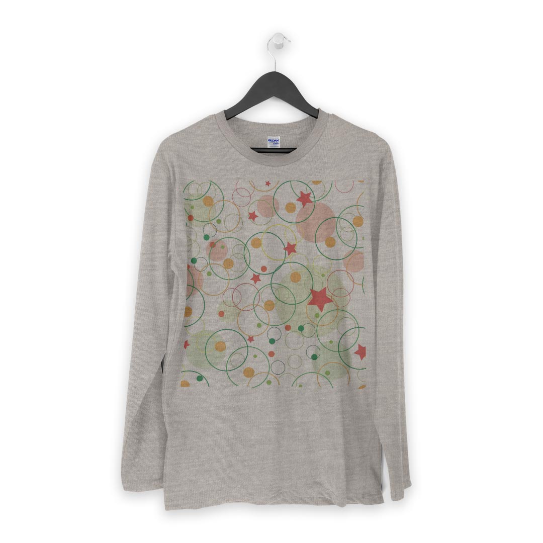 ロング tシャツ メンズ 長袖 ホワイト グレー デザイン XS S M L XL 2XL Tシャツ ティーシャツ T shirt long sleeve 008760 星　スター　模様