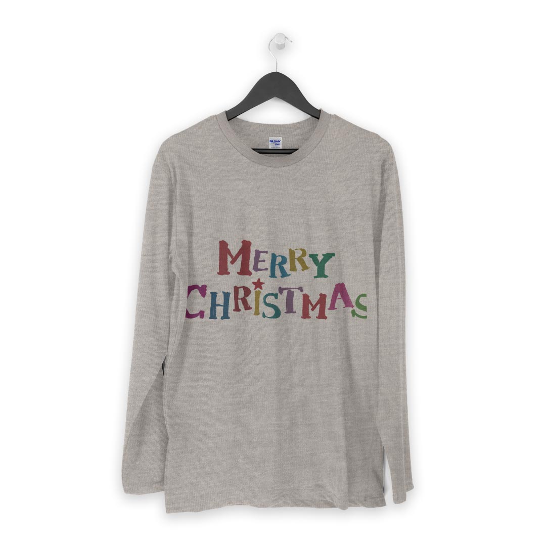 ロング tシャツ メンズ 長袖 ホワイト グレー デザイン XS S M L XL 2XL Tシャツ ティーシャツ T shirt long sleeve 009852 クリスマス　英語　文字