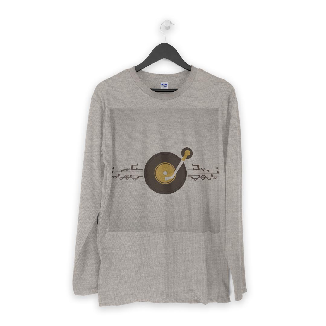 ロング tシャツ メンズ 長袖 ホワイト グレー デザイン XS S M L XL 2XL Tシャツ ティーシャツ T shirt long sleeve 011939 音楽　音符　シンプル