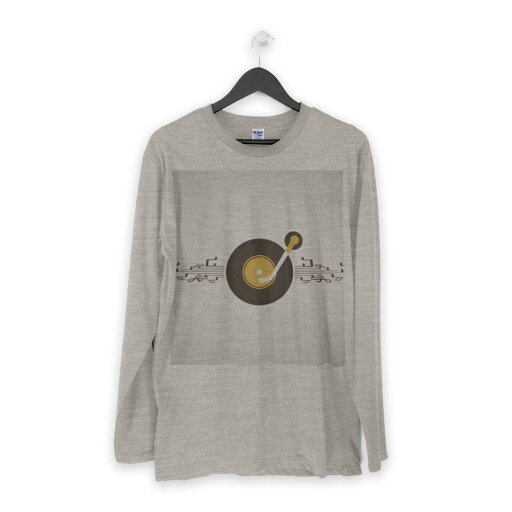ロング tシャツ メンズ 長袖 ホワイト グレー デザイン XS S M L XL 2XL Tシャツ ティーシャツ T shirt long sleeve 011939 音楽 音符 シンプル