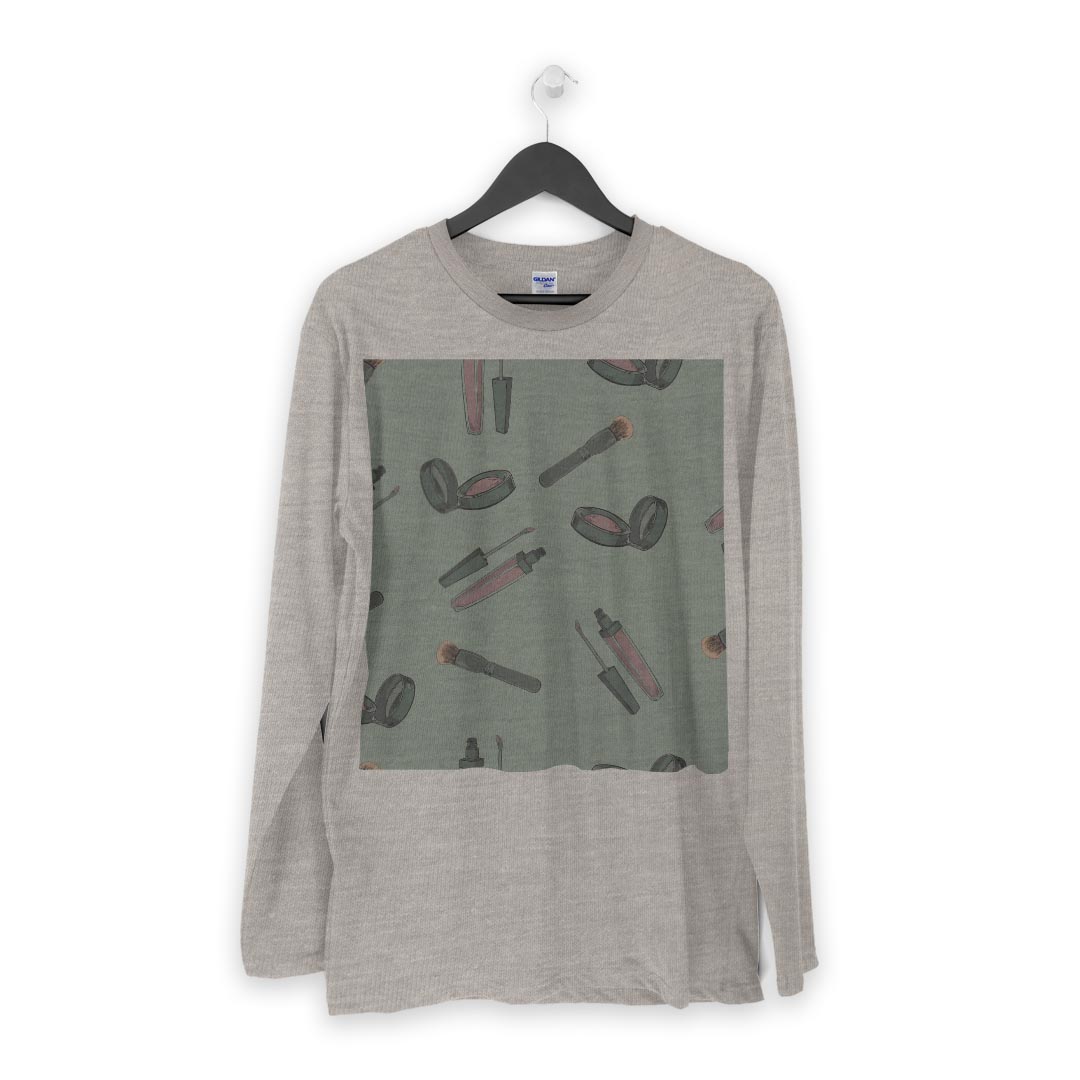 ロング tシャツ メンズ 長袖 ホワイト グレー デザイン XS S M L XL 2XL Tシャツ ティーシャツ T shirt long sleeve 012811 メイク　リップ　おしゃれ