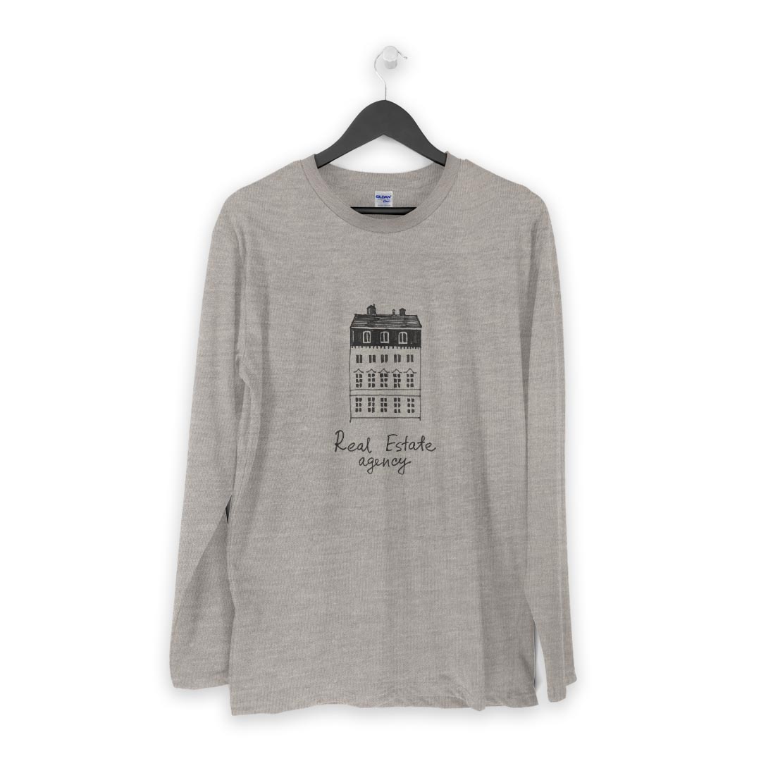 ロング tシャツ メンズ 長袖 ホワイト グレー デザイン XS S M L XL 2XL Tシャツ ティーシャツ T shirt long sleeve 014450 風景　景色　建物
