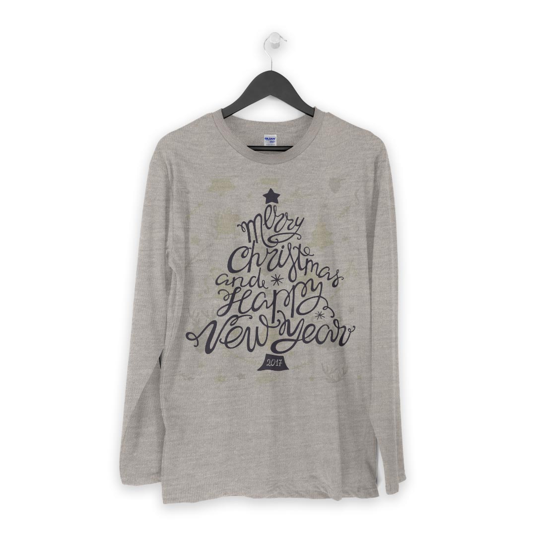 ロング tシャツ メンズ 長袖 ホワイト グレー デザイン XS S M L XL 2XL Tシャツ ティーシャツ T shirt long sleeve 015351 星　クリスマス　ツリー　英字