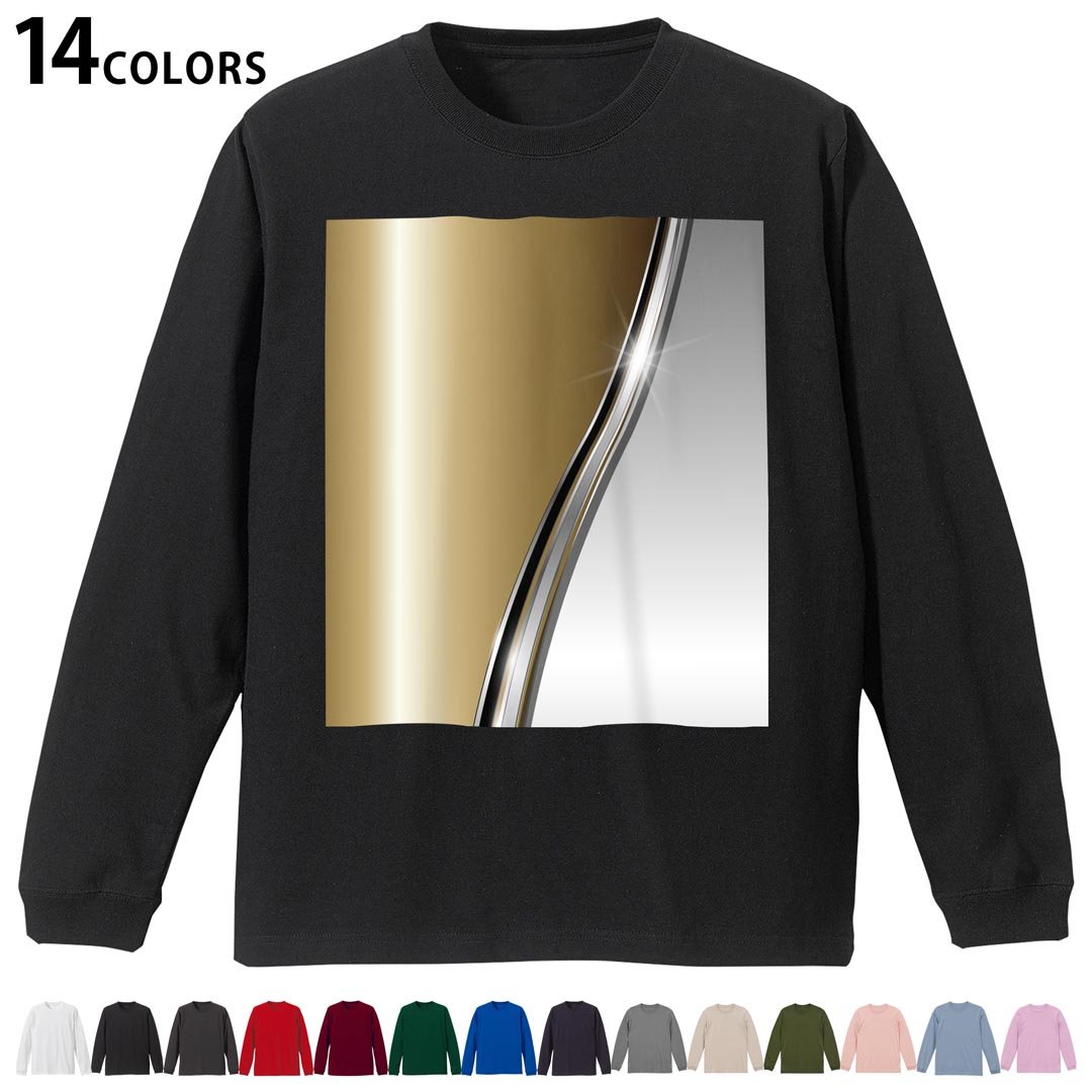 Other - 選べる14カラー 長袖リブ付きTシャツ メンズ レディース ユニセックス unisex 長袖 デザイン XS S M L XL 2XL Tシャツ ロング ティーシャツ T shirt 000557 ゴールド　シルバー