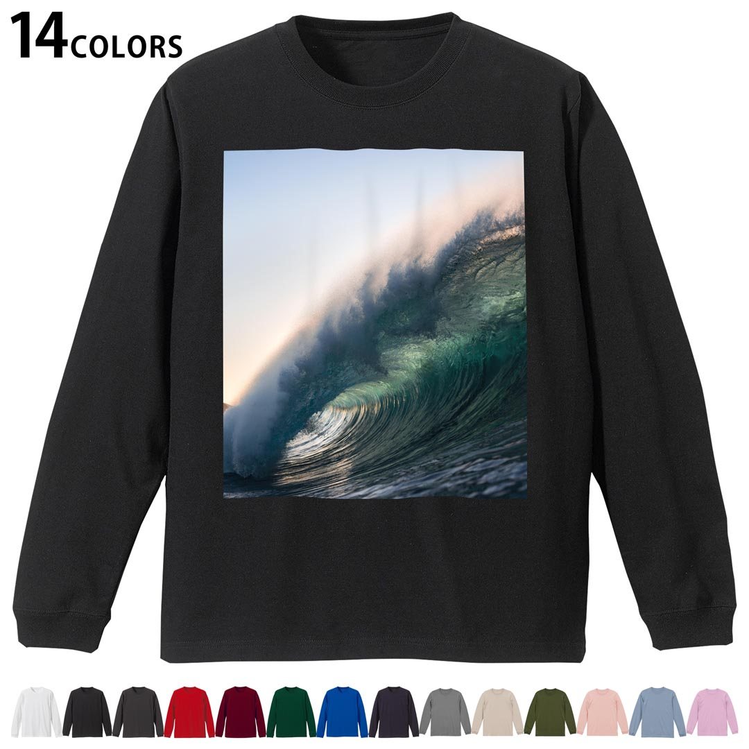 Rakuten - 選べる14カラー 長袖リブ付きTシャツ メンズ レディース ユニセックス unisex 長袖 デザイン XS S M L XL 2XL Tシャツ ロング ティーシャツ T shirt 035647 夏 summer 海 サーフィン