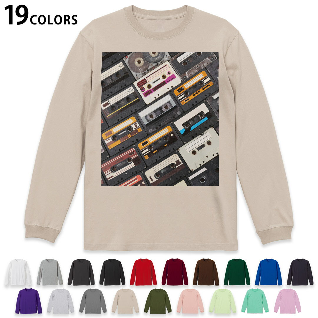 選べる19カラー tシャツ メンズ レディース ユニセックス unisex 長袖 デザイン XS S M L XL 2XL Tシャツ ティーシャツ T shirt 012915 ラジカセ　音楽　カセット