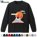 選べる14カラー 長袖リブ付きTシャツ メンズ レディース ユニセックス unisex 長袖 デザイン XS S M L XL 2XL Tシャツ ロング ティーシャツ T shirt 013572 お正月 富士山 日の出