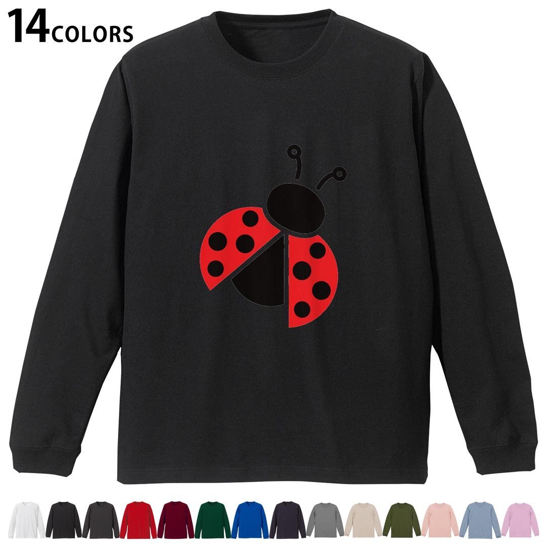 Other - 選べる14カラー 長袖リブ付きTシャツ メンズ レディース ユニセックス unisex 長袖 デザイン XS S M L XL 2XL Tシャツ ロング ティーシャツ T shirt 017721 テントウムシ　てんとう虫　かわいい