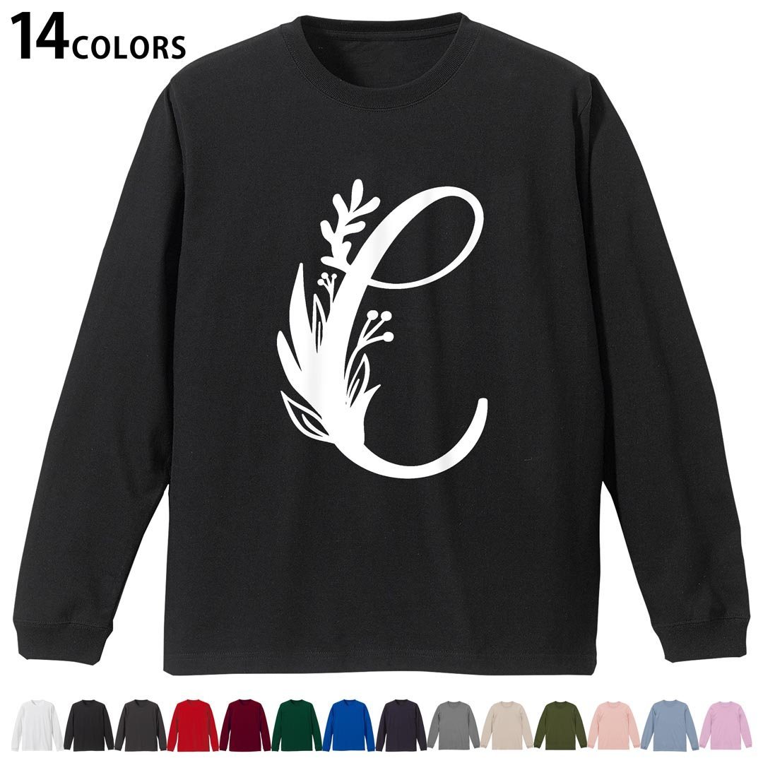 其它 - 選べる14カラー 長袖リブ付きTシャツ メンズ レディース ユニセックス unisex 長袖 デザイン XS S M L XL 2XL Tシャツ ロング ティーシャツ T shirt 019219 文字 c アルファベット