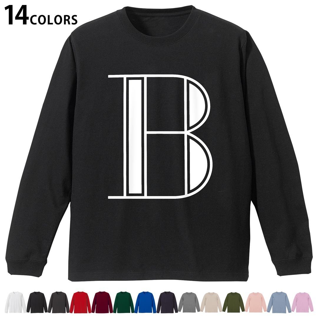 Other - 選べる14カラー 長袖リブ付きTシャツ メンズ レディース ユニセックス unisex 長袖 デザイン XS S M L XL 2XL Tシャツ ロング ティーシャツ T shirt 019343 文字 b アルファベット