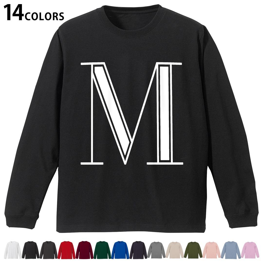 Other - 選べる14カラー 長袖リブ付きTシャツ メンズ レディース ユニセックス unisex 長袖 デザイン XS S M L XL 2XL Tシャツ ロング ティーシャツ T shirt 019354 文字 m アルファベット