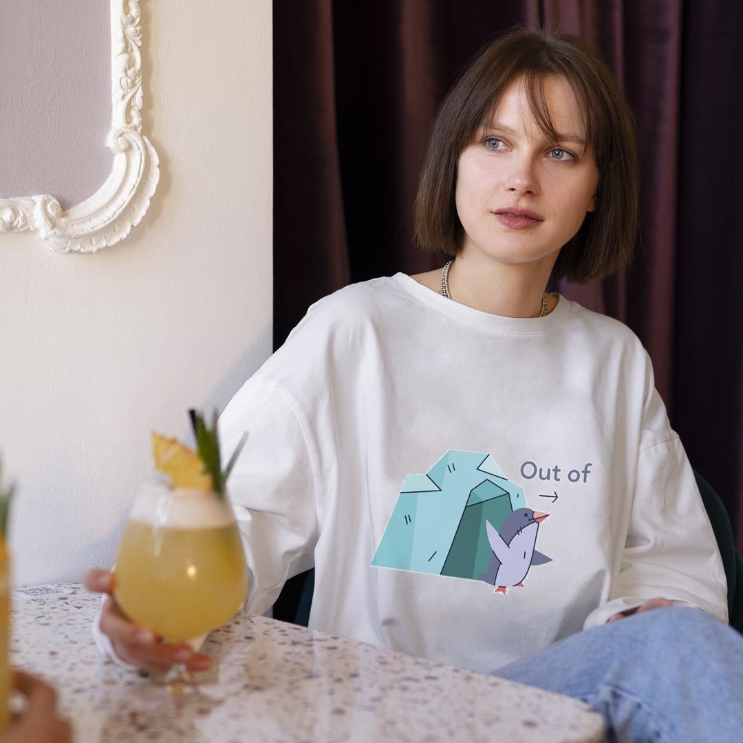 選べる14カラー 長袖リブ付きTシャツ メンズ レディース ユニセックス unisex 長袖 デザイン XS S M L XL 2XL Tシャツ ロング ティーシャツ T shirt 035624 アニマル 動物 ペンギン 鳥