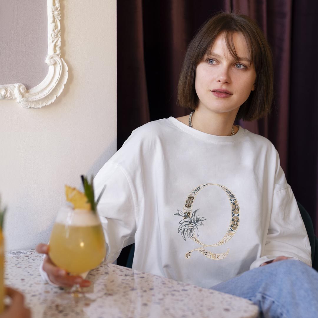 選べる14カラー 長袖リブ付きTシャツ メンズ レディース ユニセックス unisex 長袖 デザイン XS S M L XL 2XL Tシャツ ロング ティーシャツ T shirt 019161 文字 q アルファベット