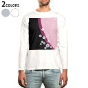 ロング tシャツ メンズ 長袖 ホワイト グレー デザイン XS S M L XL 2XL Tシャツ ティーシャツ T shirt long sleeve 000050 蓮 和柄 ピンク(4)