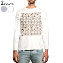 ロング tシャツ メンズ 長袖 ホワイト グレー デザイン XS S M L XL 2XL Tシャツ ティーシャツ T shirt long sleeve 000093 ピンク 模様(4)