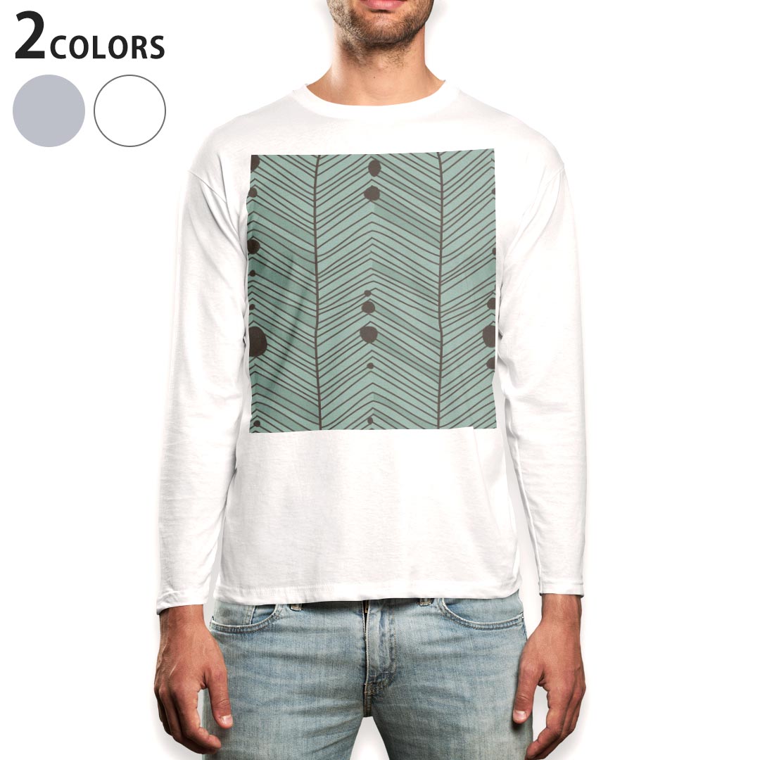 Rakuten - ロング tシャツ メンズ 長袖 ホワイト グレー デザイン XS S M L XL 2XL Tシャツ ティーシャツ T shirt long sleeve 000225 緑　デザイン