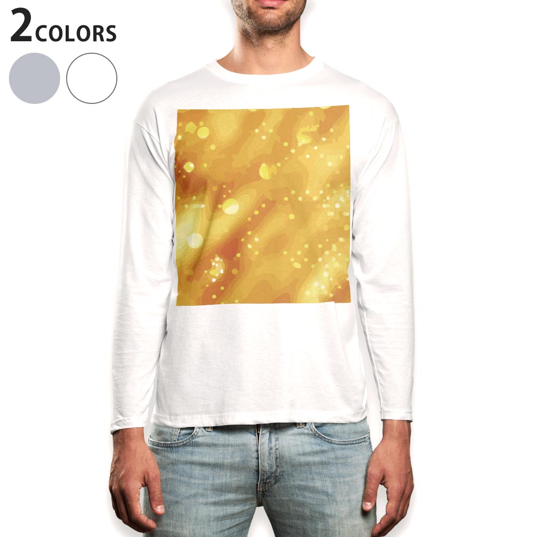 乐天商城 - ロング tシャツ メンズ 長袖 ホワイト グレー デザイン XS S M L XL 2XL Tシャツ ティーシャツ T shirt long sleeve 000806 模様　黄色