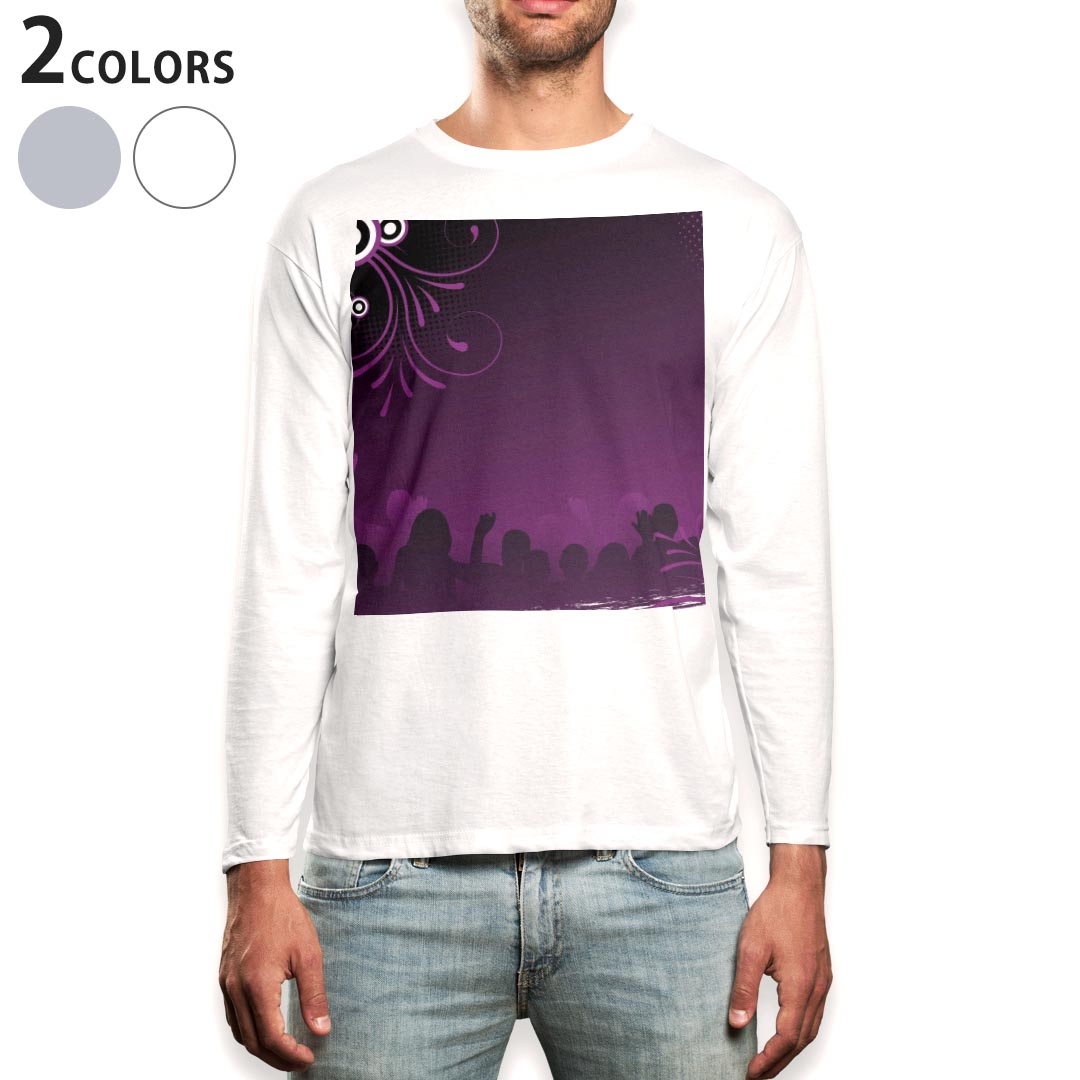 ロング tシャツ メンズ 長袖 ホワイト グレー デザイン XS S M L XL 2XL Tシャツ ティーシャツ T shirt long sleeve 001066 クラブ ダンス