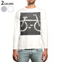 ロング tシャツ メンズ 長袖 ホワイト グレー デザイン XS S M L XL 2XL Tシャツ ティーシャツ T shirt long sleeve 001124 自転車 道路