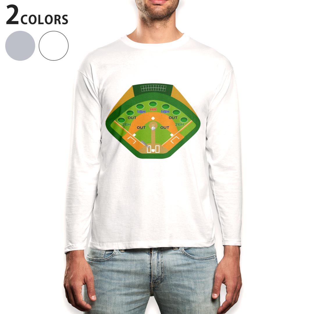 楽天kabeコレロング tシャツ メンズ 長袖 ホワイト グレー デザイン XS S M L XL 2XL Tシャツ ティーシャツ T shirt long sleeve 001132 野球　おもちゃ