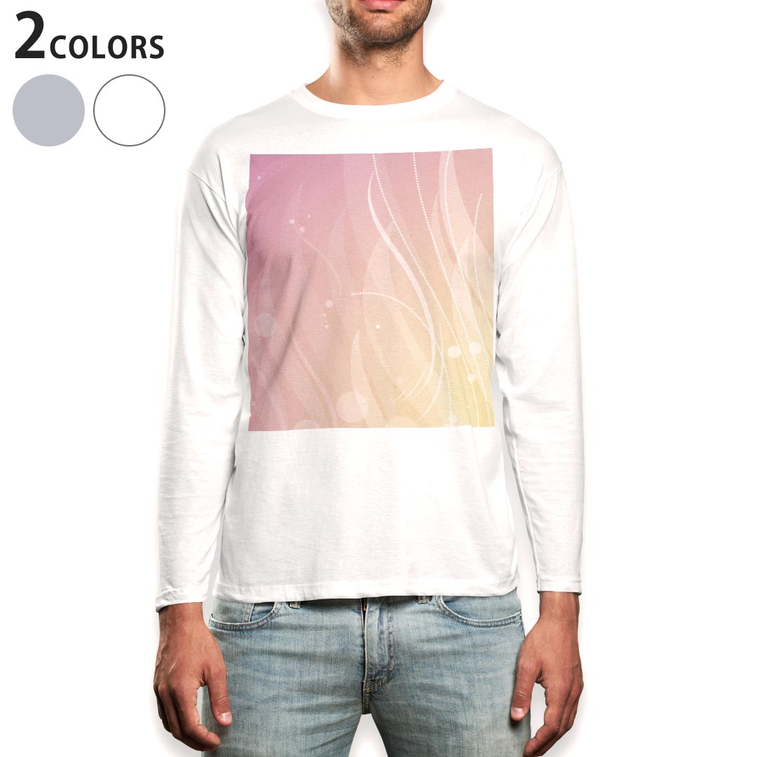 ロング tシャツ メンズ 長袖 ホワイト グレー デザイン XS S M L XL 2XL Tシャツ ティーシャツ T shirt long sleeve 001325 ピンク　模様