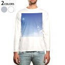 ロング tシャツ メンズ 長袖 ホワイト グレー デザイン XS S M L XL 2XL Tシャツ ティーシャツ T shirt long sleeve 001373 シャボン玉 青空