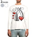 ロング tシャツ メンズ 長袖 ホワイト グレー デザイン XS S M L XL 2XL Tシャツ ティーシャツ T shirt long sleeve 001570 ハート(4)
