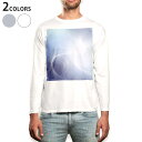 ロング tシャツ メンズ 長袖 ホワイト グレー デザイン XS S M L XL 2XL Tシャツ ティーシャツ T shirt long sleeve 001724 クローバー