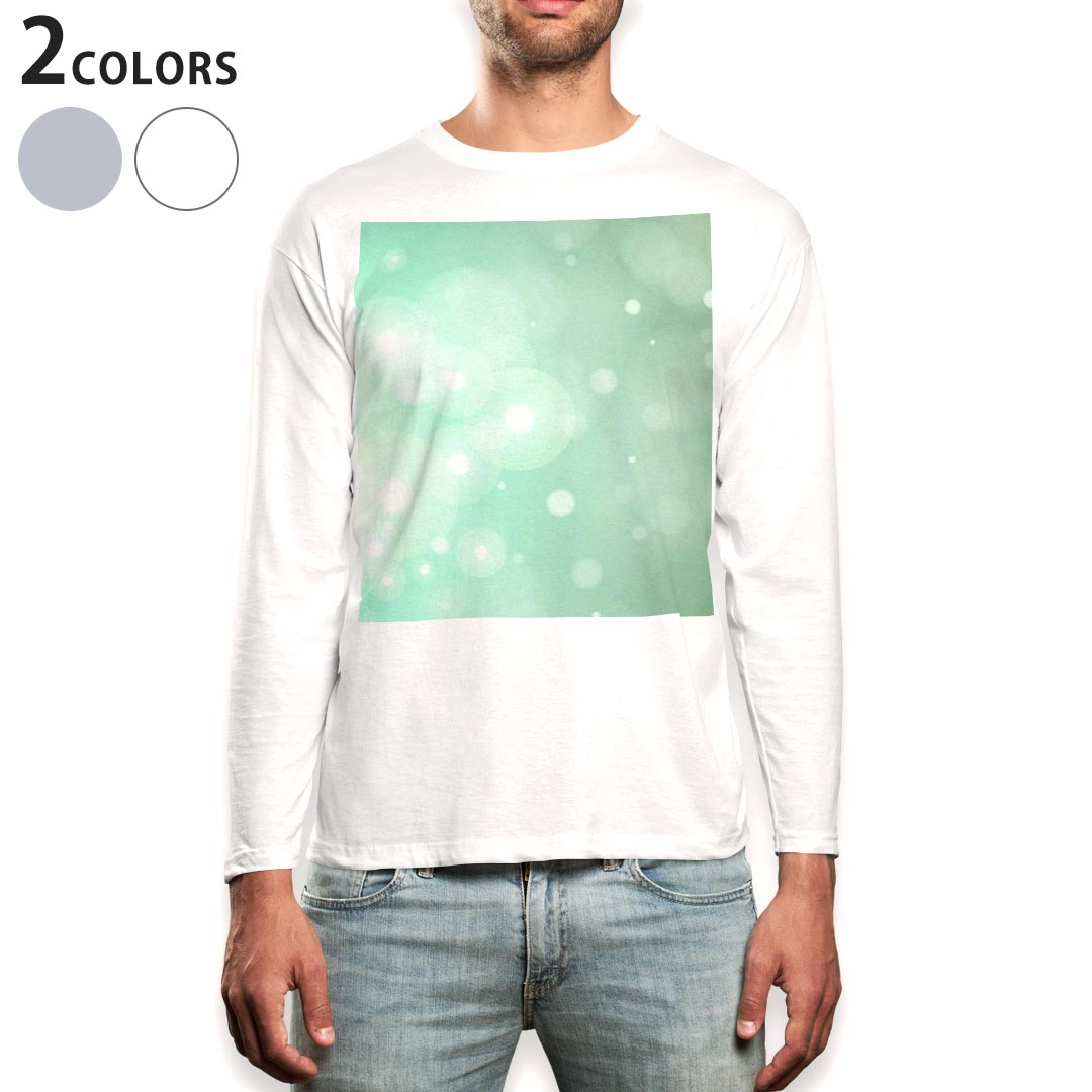 乐天商城 - ロング tシャツ メンズ 長袖 ホワイト グレー デザイン XS S M L XL 2XL Tシャツ ティーシャツ T shirt long sleeve 001862 シンプル　模様　緑
