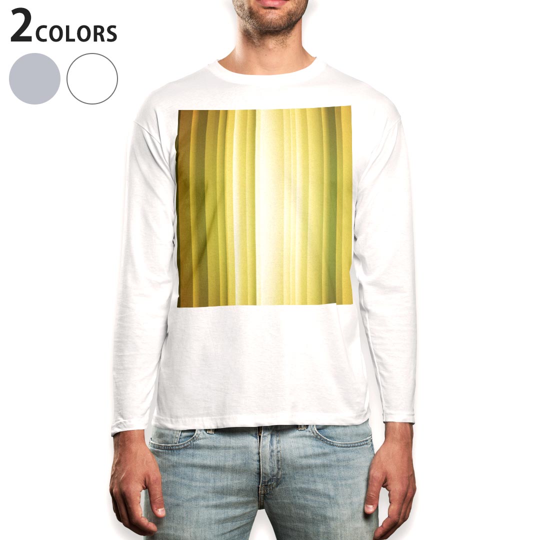 ロング tシャツ メンズ 長袖 ホワイト グレー デザイン XS S M L XL 2XL Tシャツ ティーシャツ T shirt long sleeve 001962 シンプル 黄色
