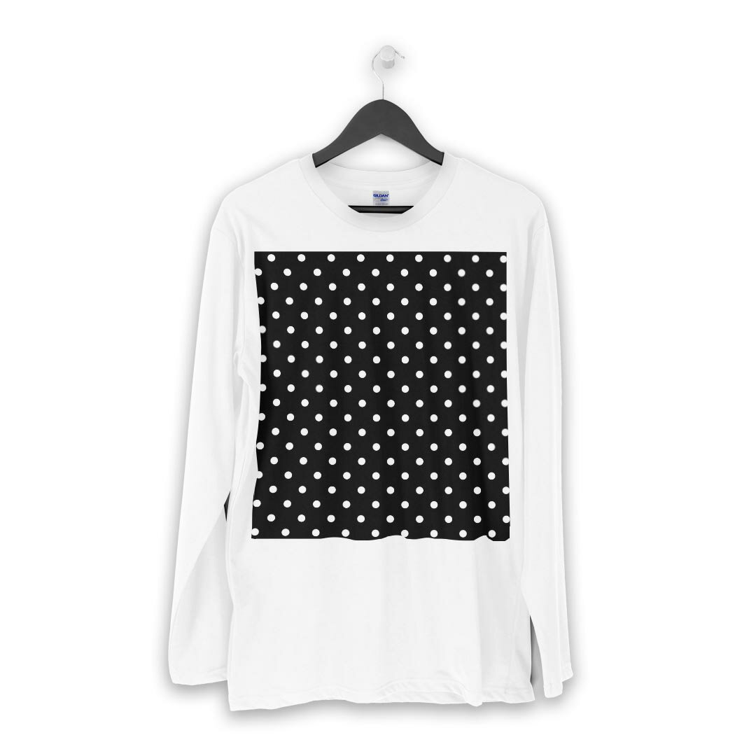 ロング tシャツ メンズ 長袖 ホワイト グレー デザイン XS S M L XL 2XL Tシャツ ティーシャツ T shirt long sleeve 000014 斑点　黒　水玉