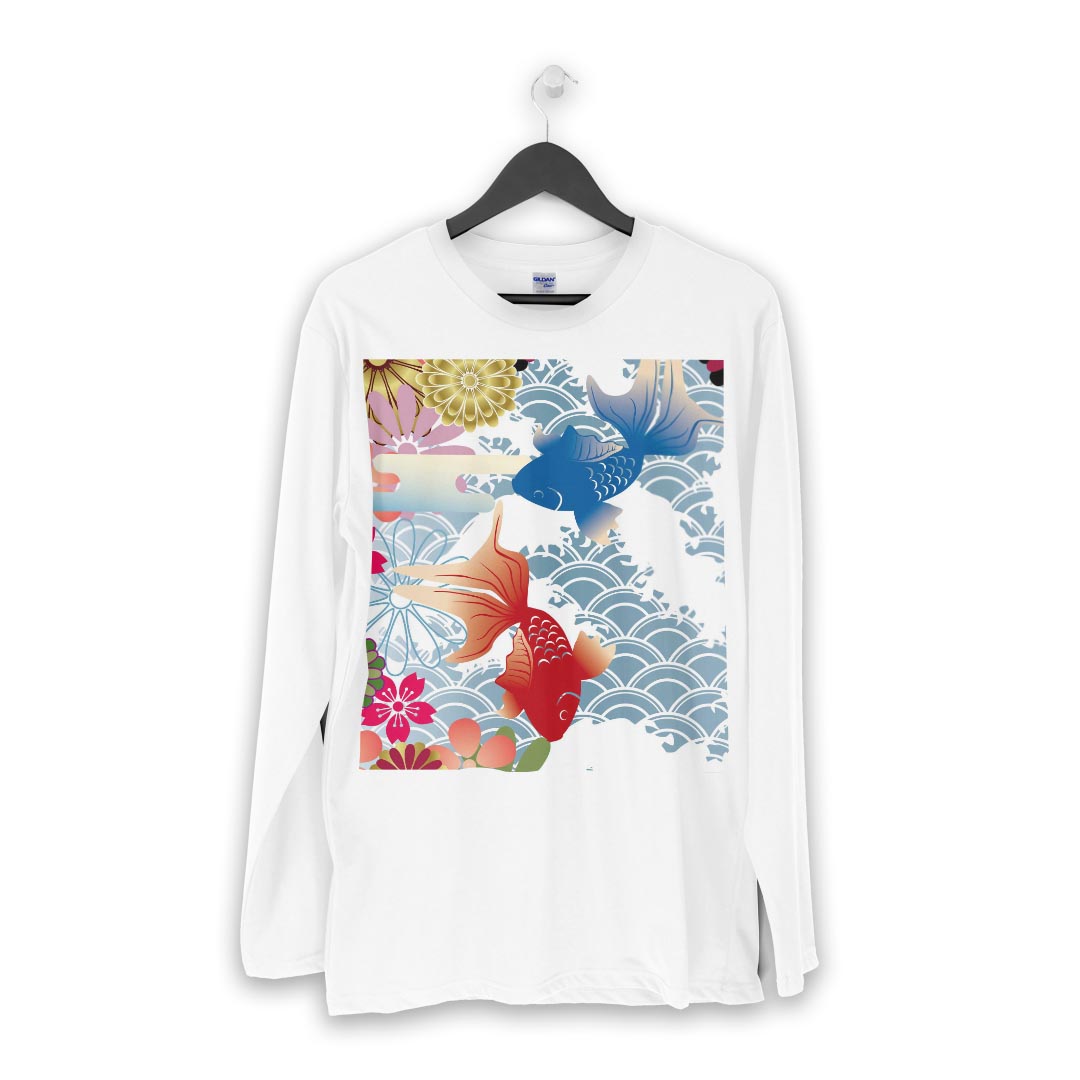 ロング tシャツ メンズ 長袖 ホワイト グレ...の紹介画像2