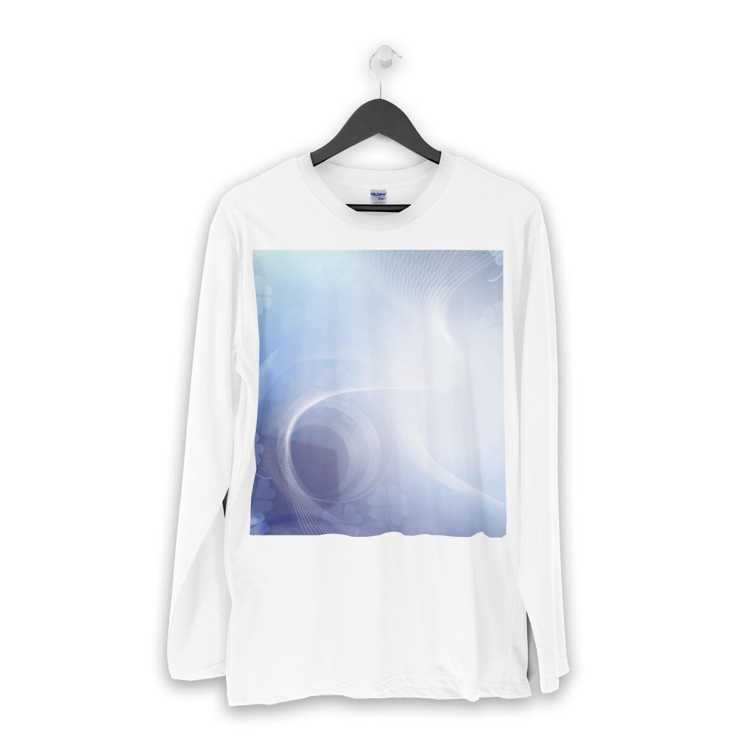 T-Shirt Longo Manto Blanco Gris Diseño XS S M L XL 2XL T-Shirt T-Shirt Long Sleeve 001724 Clover — vista 2