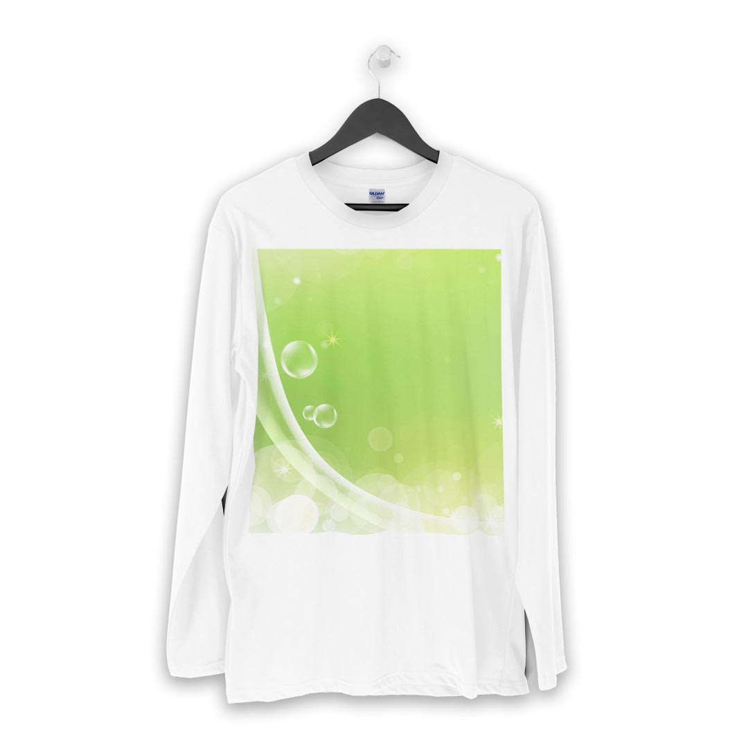 ロング tシャツ メンズ 長袖 ホワイト グレー デザイン XS S M L XL 2XL Tシャツ ティーシャツ T shirt long sleeve 001811 シンプル　しゃぼん玉　緑