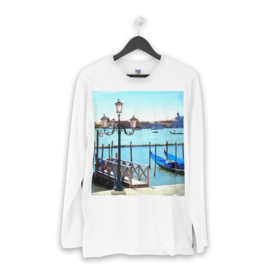 ロング tシャツ メンズ 長袖 ホワイト グレー デザイン XS S M L XL 2XL Tシャツ ティーシャツ T shirt long sleeve 002364 景色　風景　写真