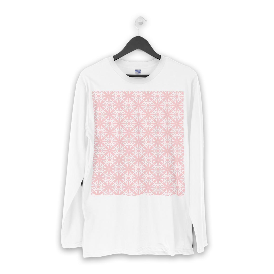 ロング tシャツ メンズ 長袖 ホワイト グレー デザイン XS S M L XL 2XL Tシャツ ティーシャツ T shirt long sleeve 002429 模様　ピンク