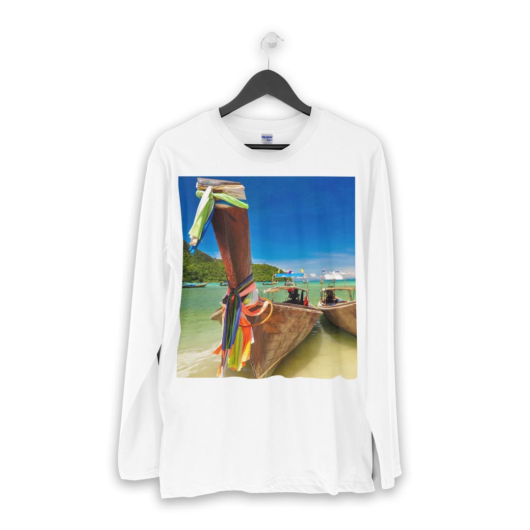 ロング tシャツ メンズ 長袖 ホワイト グレー デザイン XS S M L XL 2XL Tシャツ ティーシャツ T shirt long sleeve 002525 景色　風景　写真