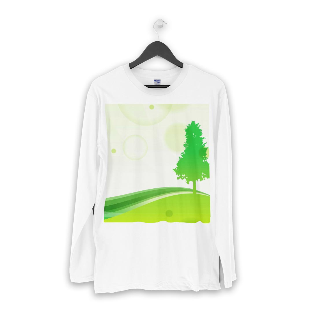 ロング tシャツ メンズ 長袖 ホワイト グレー デザイン XS S M L XL 2XL Tシャツ ティーシャツ T shirt long sleeve 002643 景色　風景　イラスト