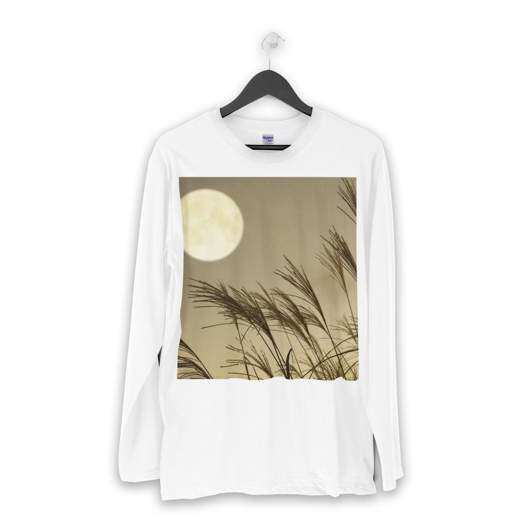 ロング tシャツ メンズ 長袖 ホワイト グレー デザイン XS S M L XL 2XL Tシャツ ティーシャツ T shirt long sleeve 003409 写真　景色　風景