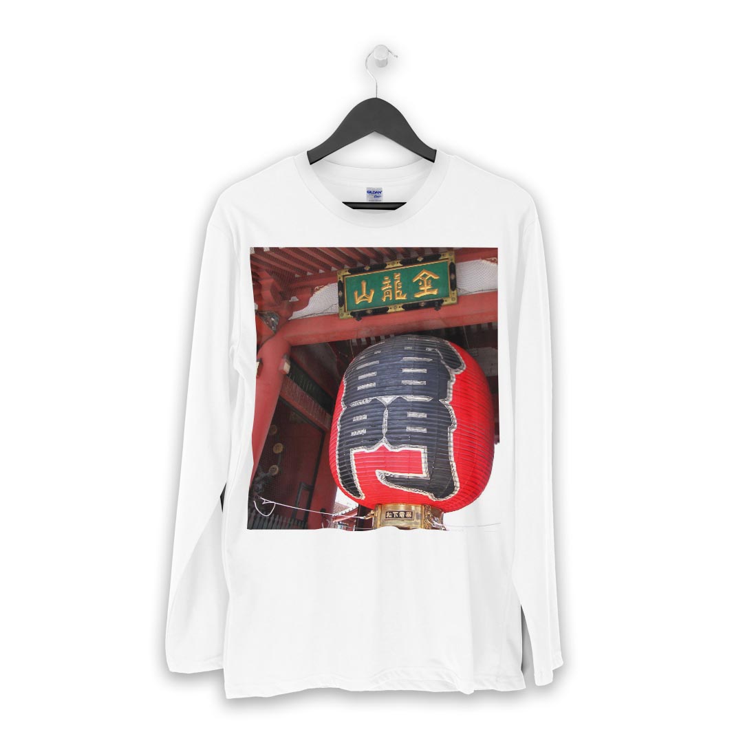 ロング tシャツ メンズ 長袖 ホワイト グレー デザイン XS S M L XL 2XL Tシャツ ティーシャツ T shirt long sleeve 003522 写真　日本　景色