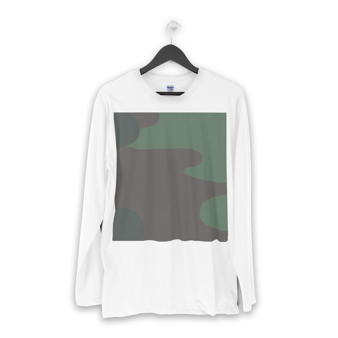 ロング tシャツ メンズ 長袖 ホワイト グレー デザイン XS S M L XL 2XL Tシャツ ティーシャツ T shirt long sleeve 003860 迷彩　カモフラ　模様