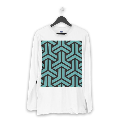 ロング tシャツ メンズ 長袖 ホワイト グレー デザイン XS S M L XL 2XL Tシャツ ティーシャツ T shirt long sleeve 004445 模様 青