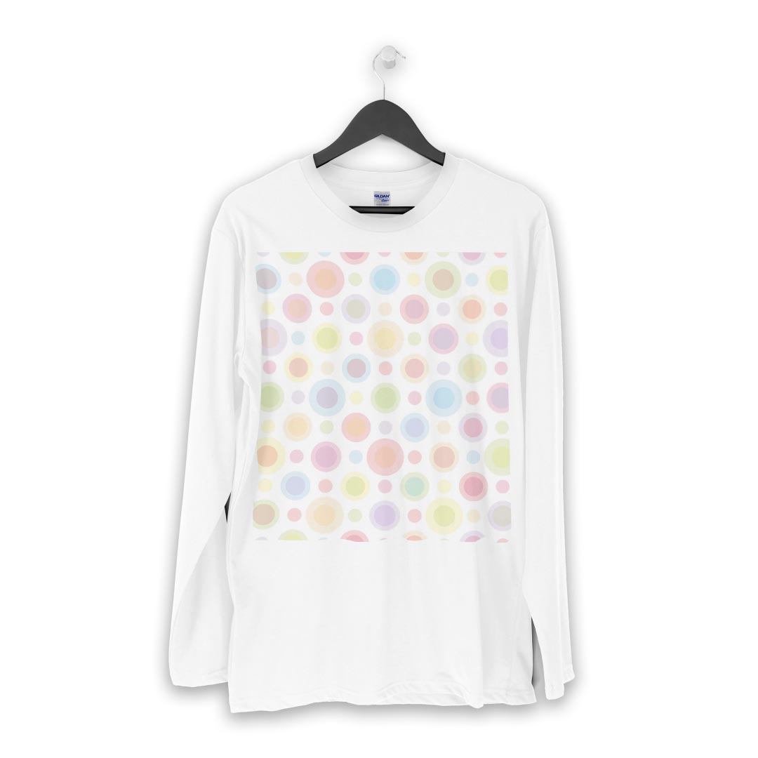 ロング tシャツ メンズ 長袖 ホワイト グレー デザイン XS S M L XL 2XL Tシャツ ティーシャツ T shirt long sleeve 005091 水玉　イラスト　ポップ