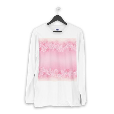 ロング tシャツ メンズ 長袖 ホワイト グレー デザイン XS S M L XL 2XL Tシャツ ティーシャツ T shirt long sleeve 005698 花　フラワー　ピンク