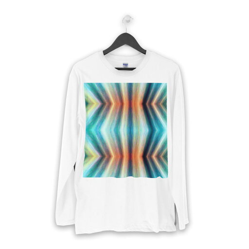 ロング tシャツ メンズ 長袖 ホワイト グレー デザイン XS S M L XL 2XL Tシャツ ティーシャツ T shirt long sleeve 007318 イラスト 模様 水色 ストライプ