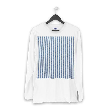 ロング tシャツ メンズ 長袖 ホワイト グレー デザイン XS S M L XL 2XL Tシャツ ティーシャツ T shirt long sleeve 008426 青　ブルー　ストライプ　模様