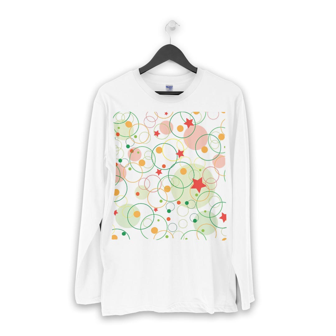 ロング tシャツ メンズ 長袖 ホワイト グレー デザイン XS S M L XL 2XL Tシャツ ティーシャツ T shirt long sleeve 008760 星　スター　模様